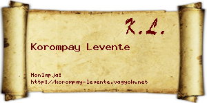 Korompay Levente névjegykártya