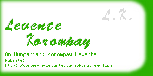 levente korompay business card